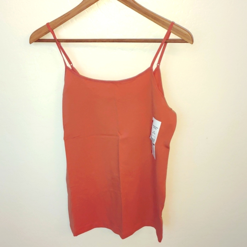 Time and Tru Adjustable Strap Cami, Orange, M